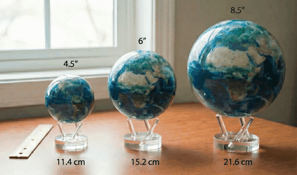 Comparaison des tailles MOVA Globes